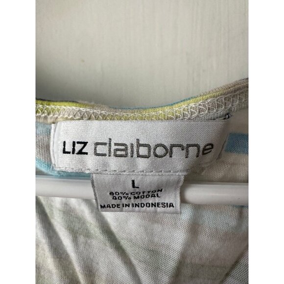 Liz Claiborne women’s size, large yellow and blue blouse - Picture 5 of 7